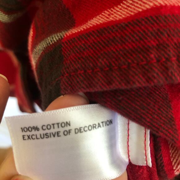 Duluth Trading Co. Flannel Button Down Shirt Womens Medium Red Plaid Gorpcore - Picture 4 of 9